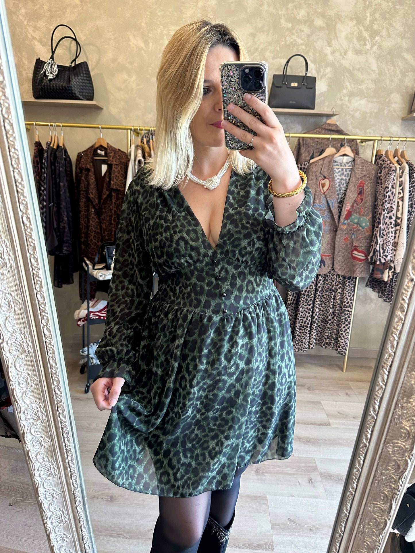 Robe PÉTRA léopard kaki