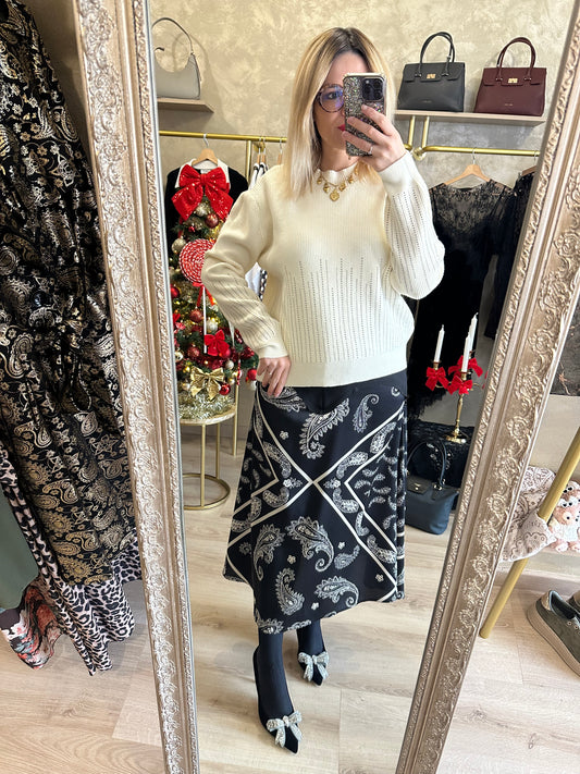 Pull STRASS blanc
