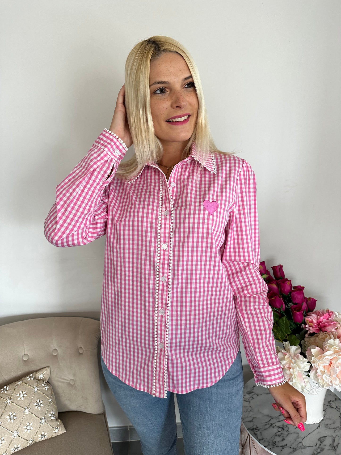 Chemise VICHY rose
