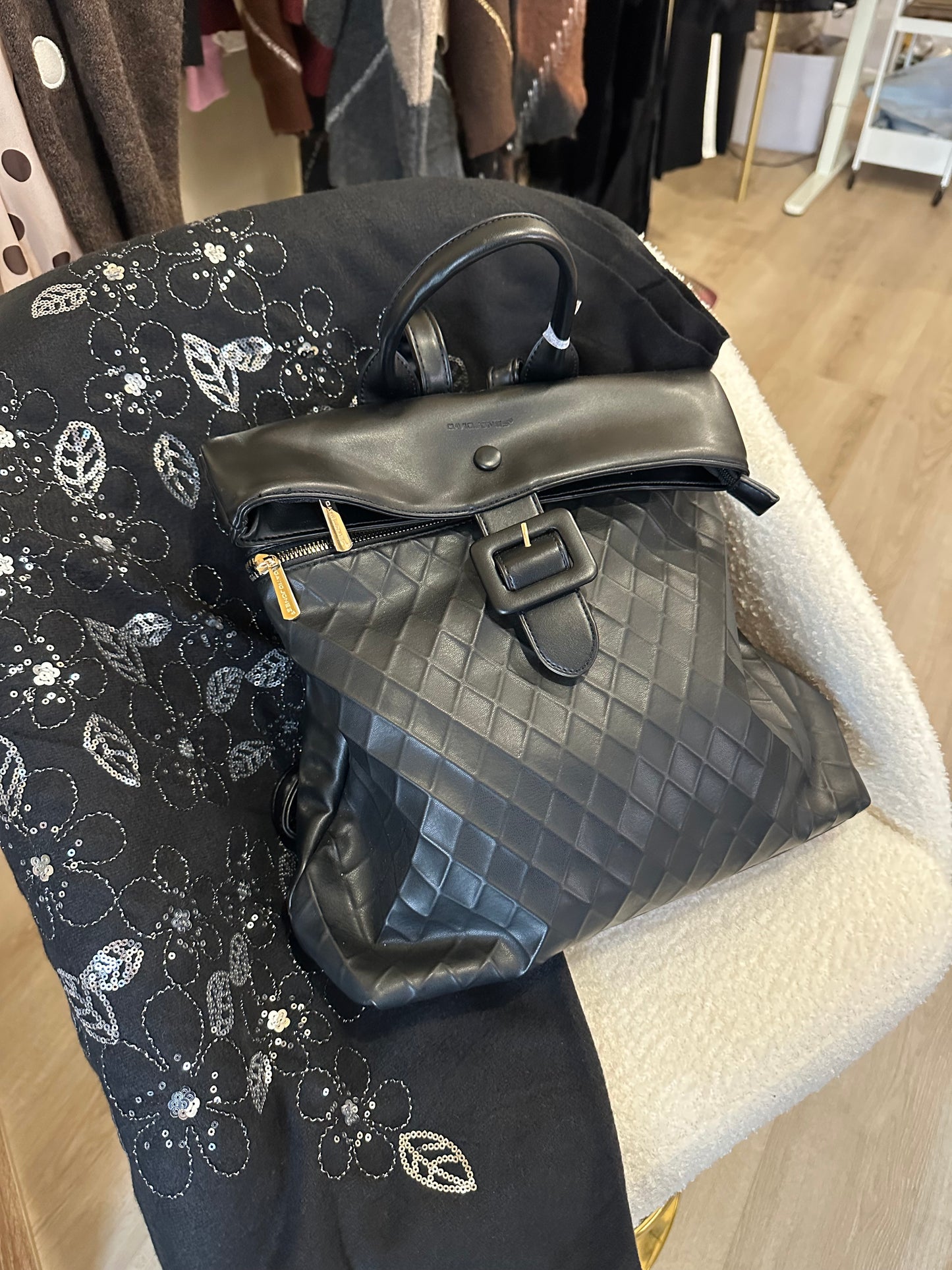 Sac à dos similicuir noir