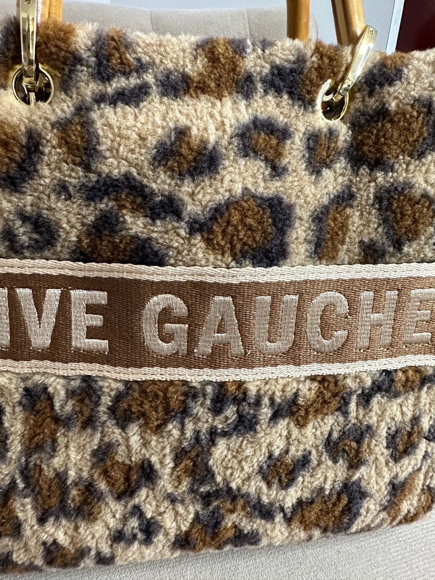 Sac RIVE GAUCHE léopard moumoute marron