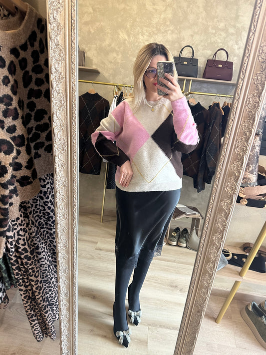 Pull BURLINGTON jacquard rose