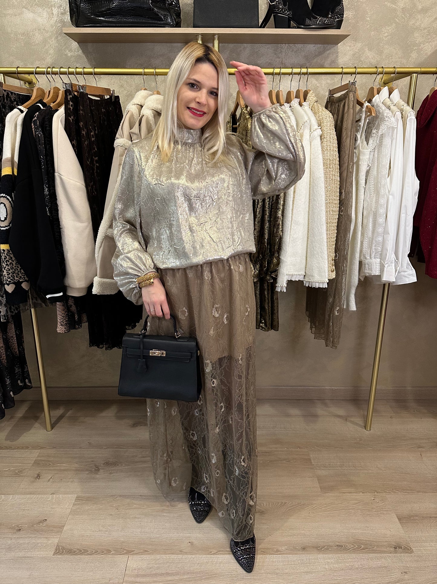 Blouse LICES doré beige