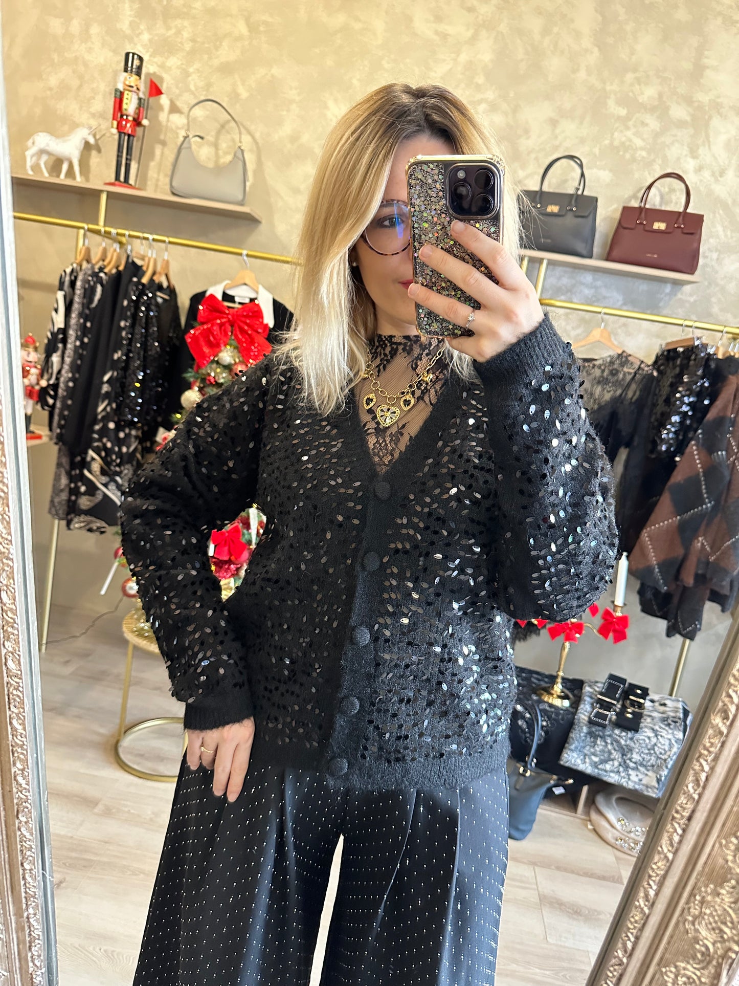 Gilet SEQUINS noir