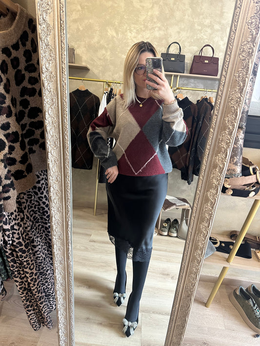 Pull BURLINGTON jacquard bordeaux