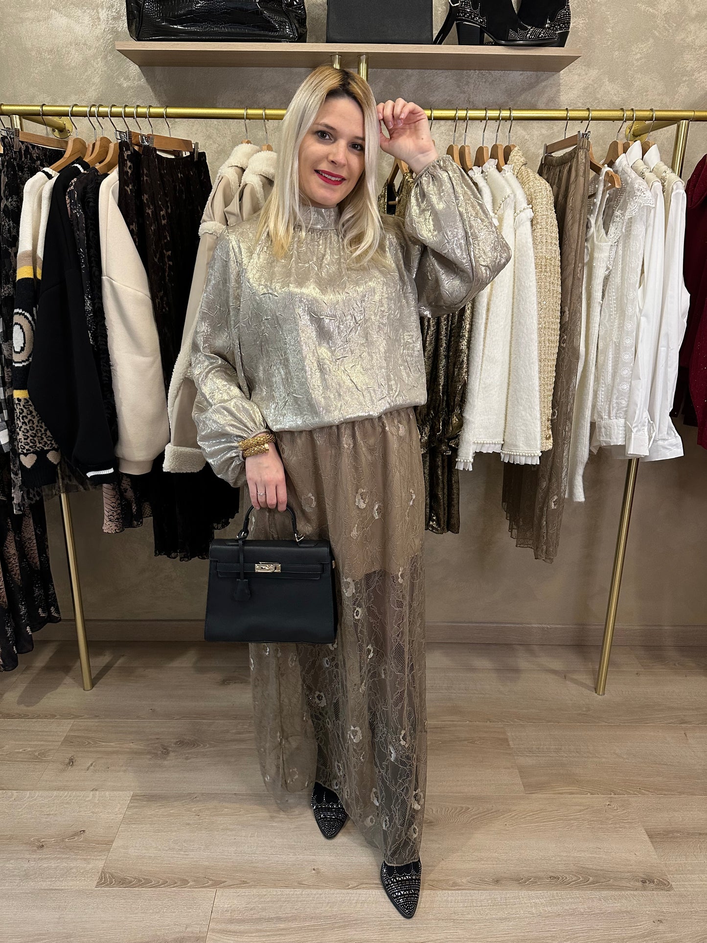 Blouse LICES doré beige
