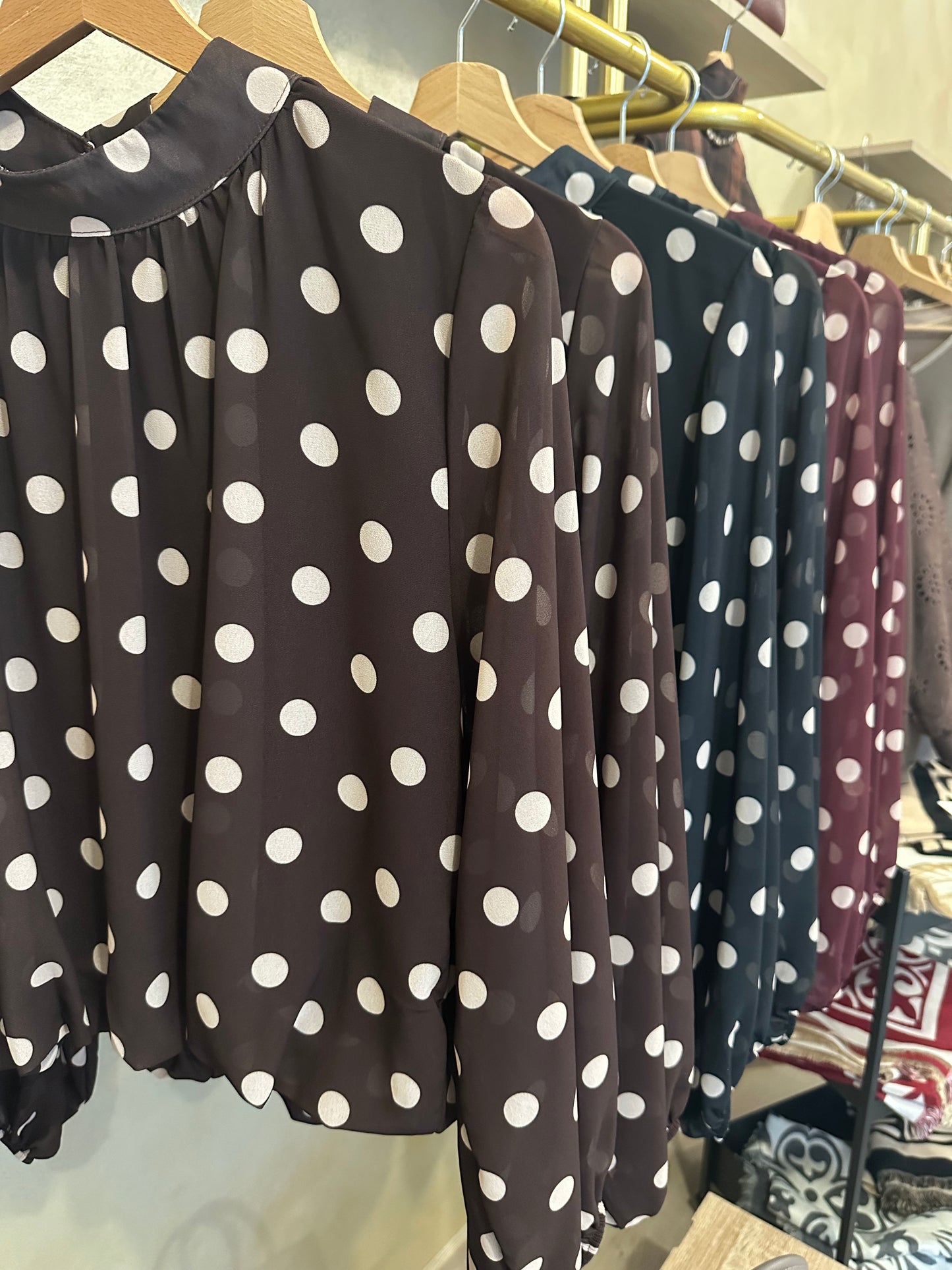 Blouse POIS chocolat