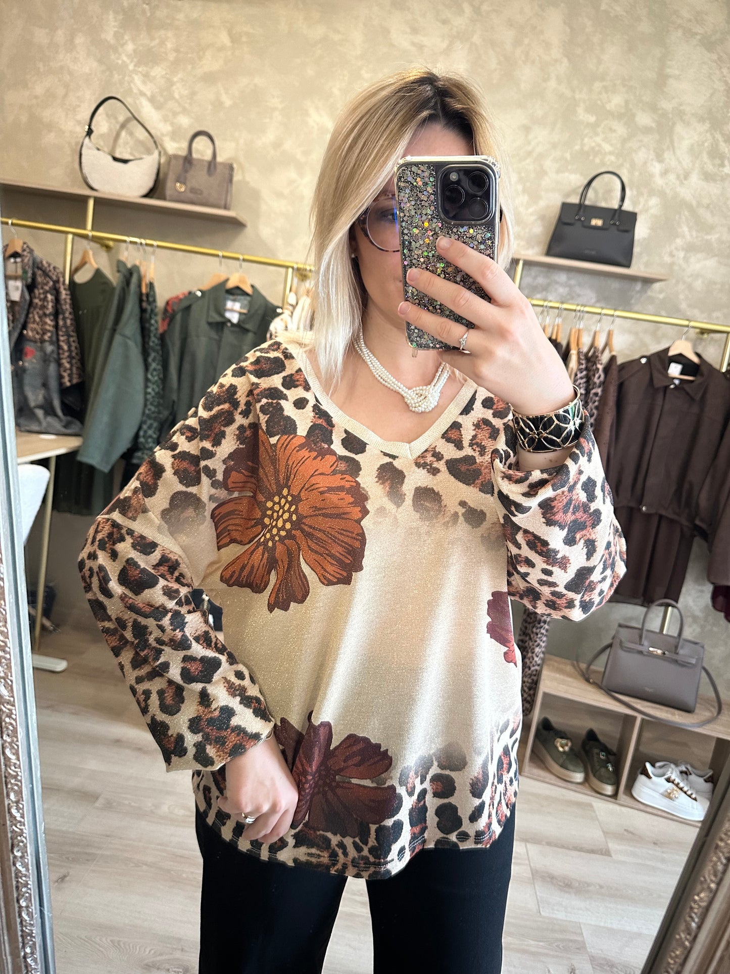 Haut lurex léopard