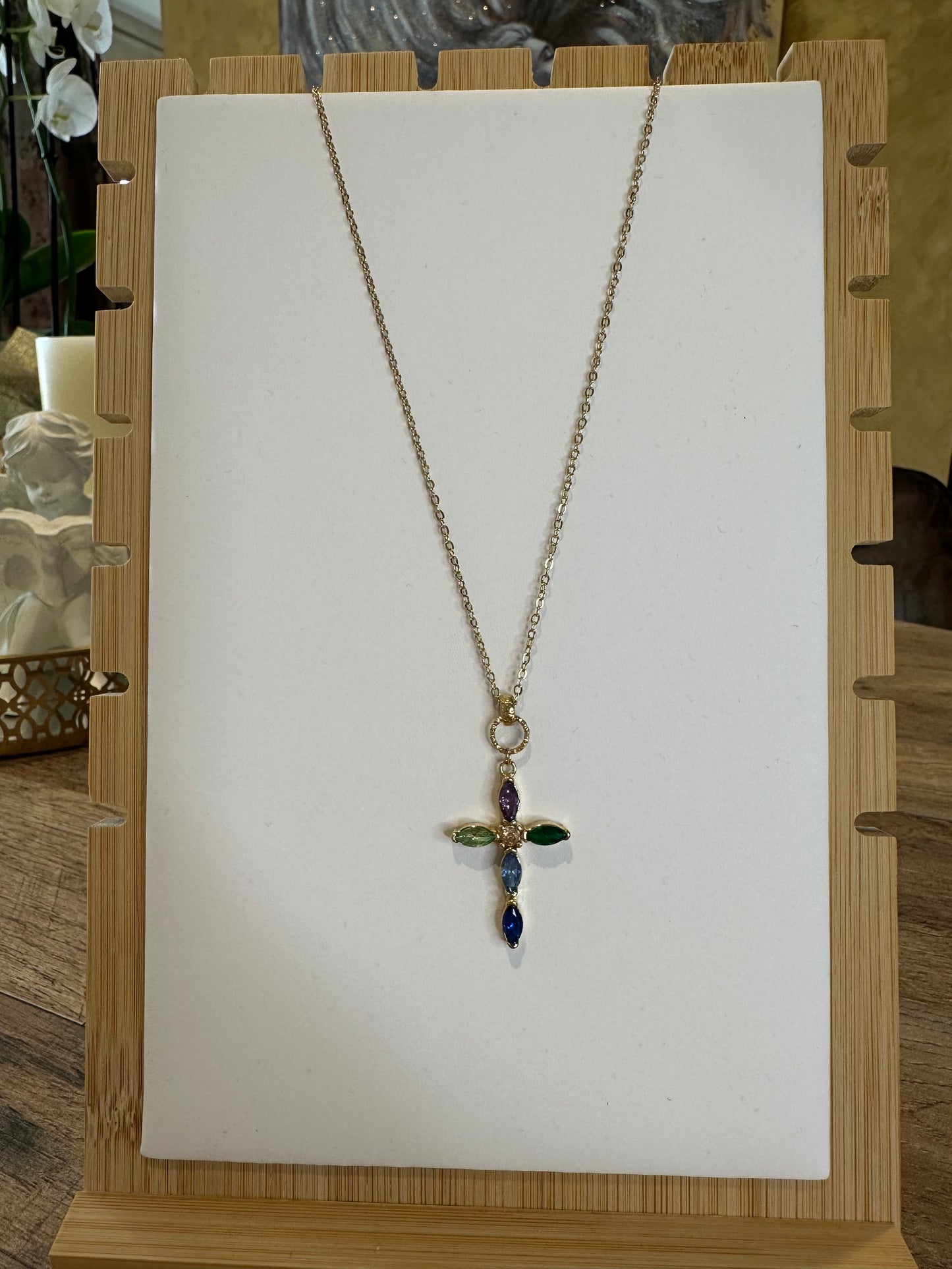 Collier CROIX multicolore