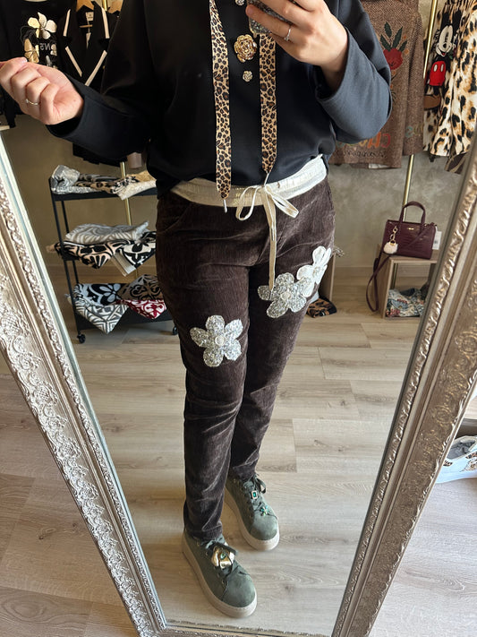Pantalon VELOURS chocolat