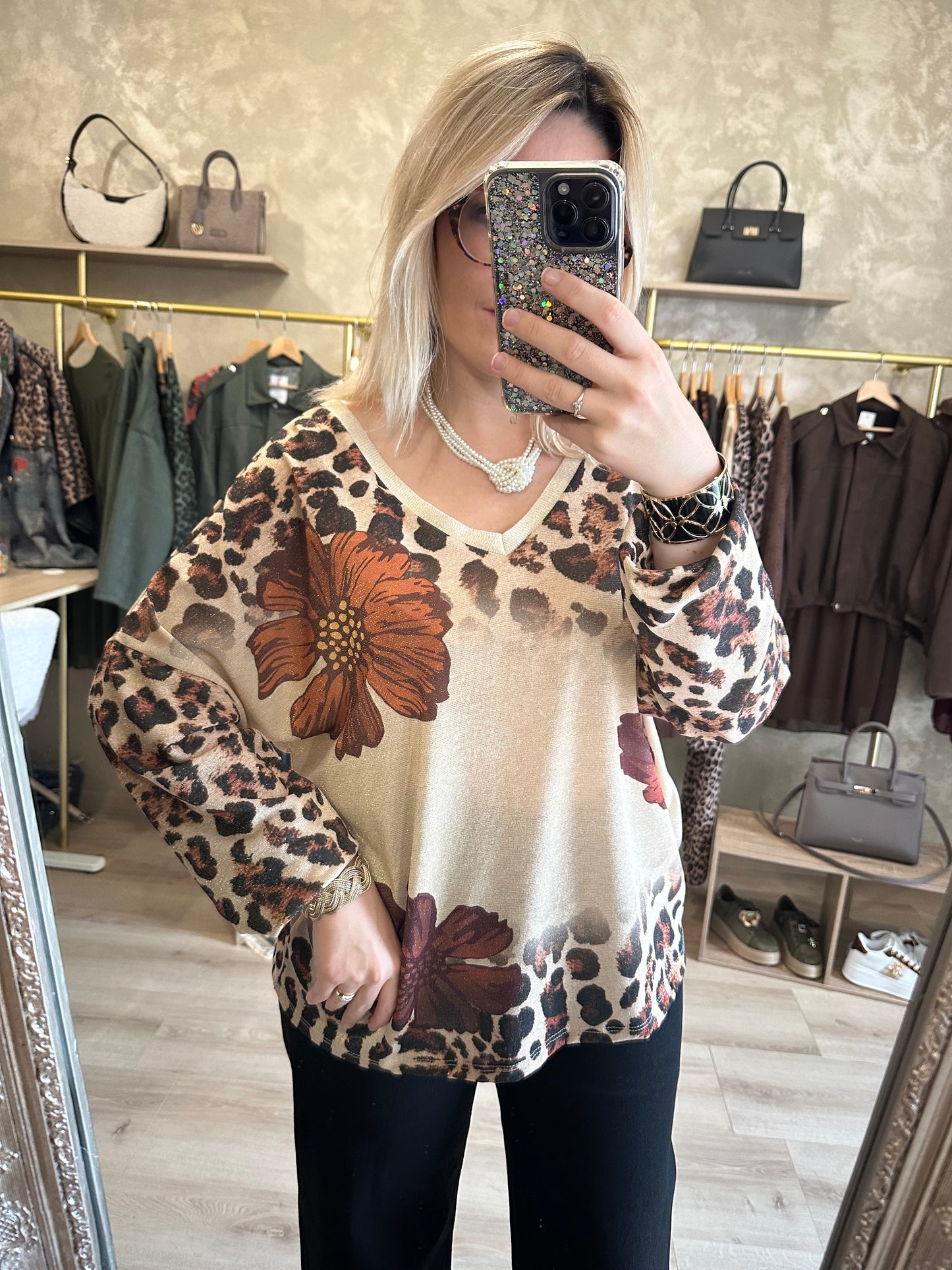 Haut lurex léopard