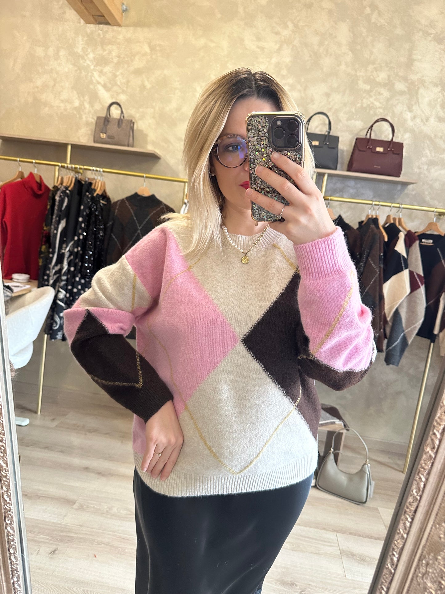 Pull BURLINGTON jacquard rose