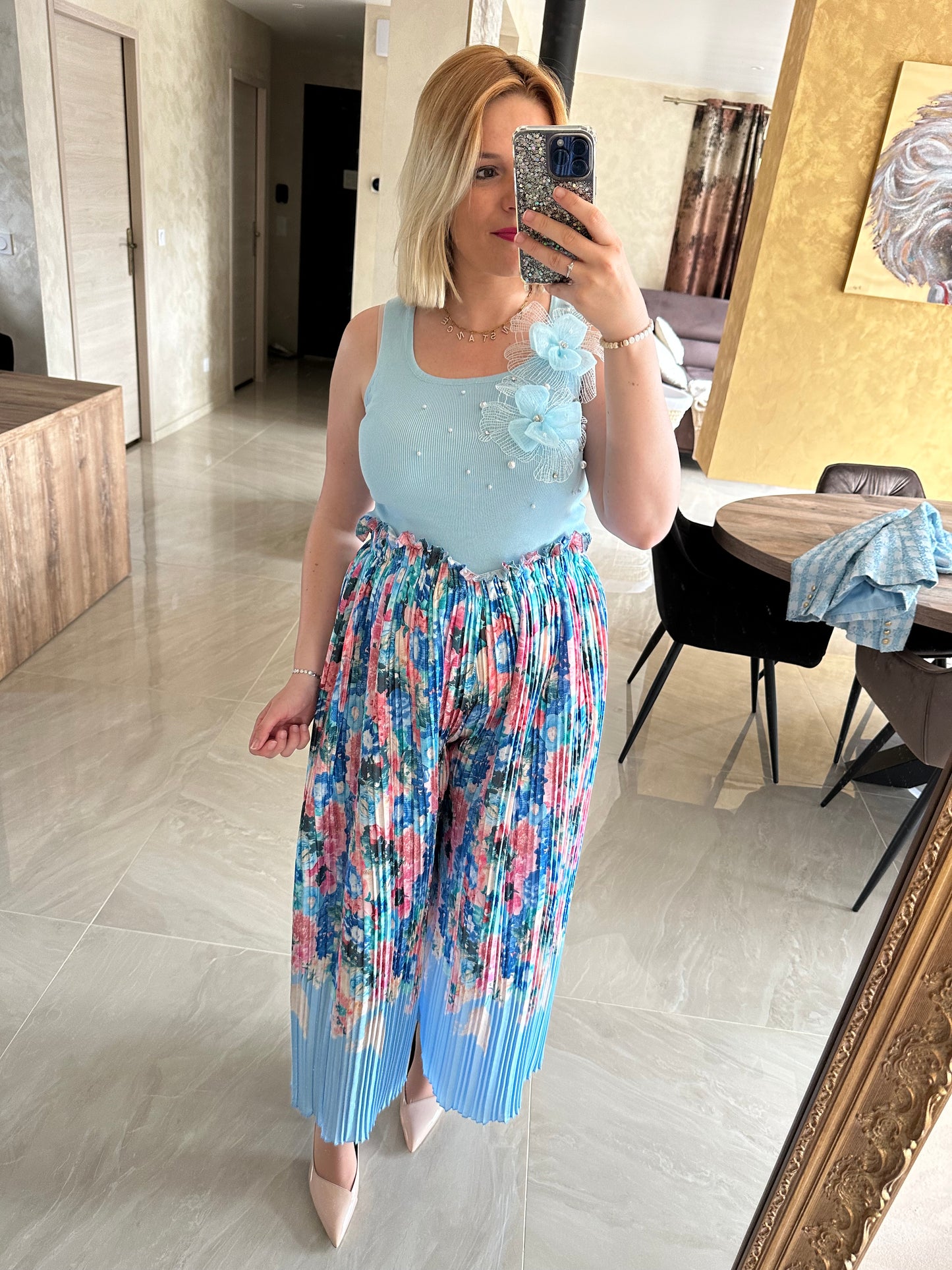 Pantalon MAGNOLIA bleu ciel