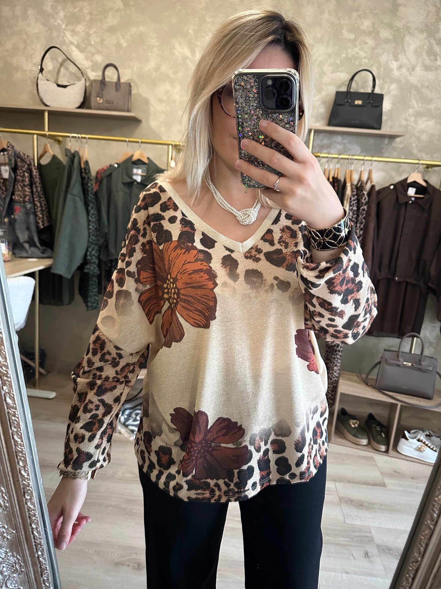 Haut lurex léopard