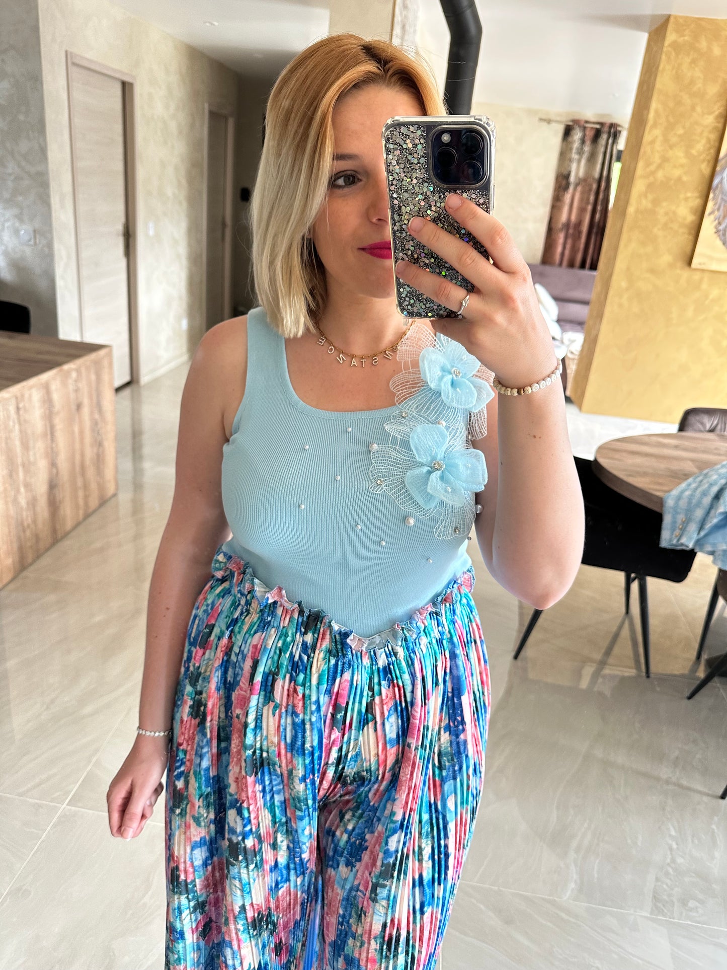 Pantalon MAGNOLIA bleu ciel