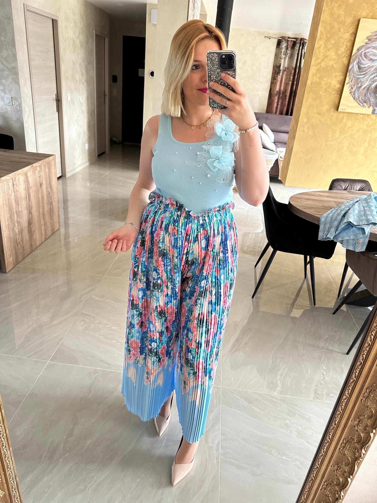 Pantalon MAGNOLIA bleu ciel