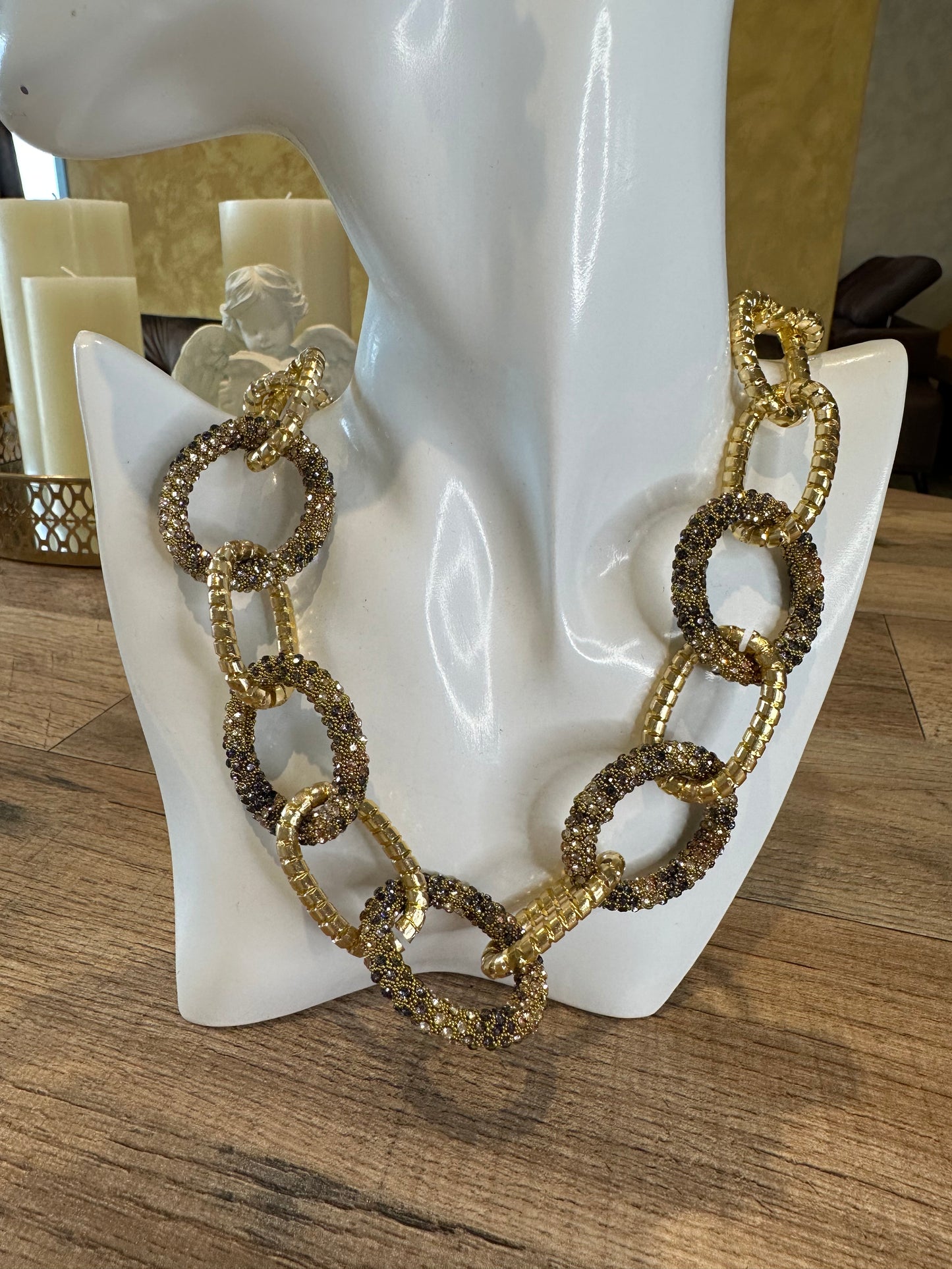 Collier gros maillons STRASS