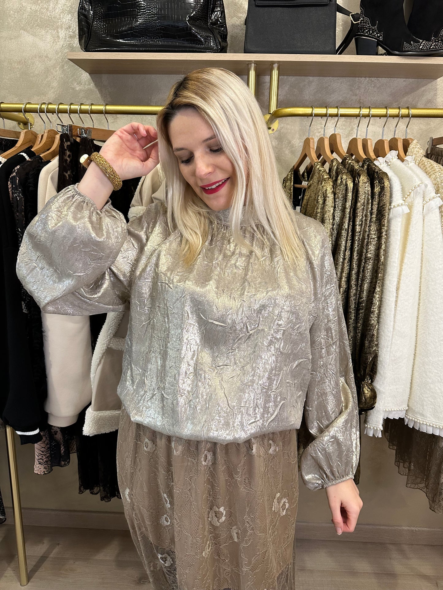 Blouse LICES doré beige