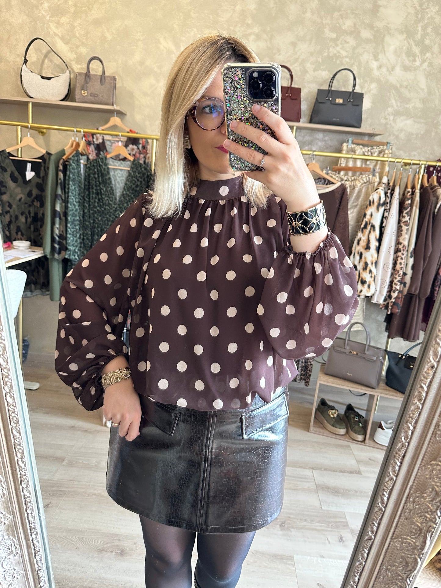 Blouse POIS chocolat