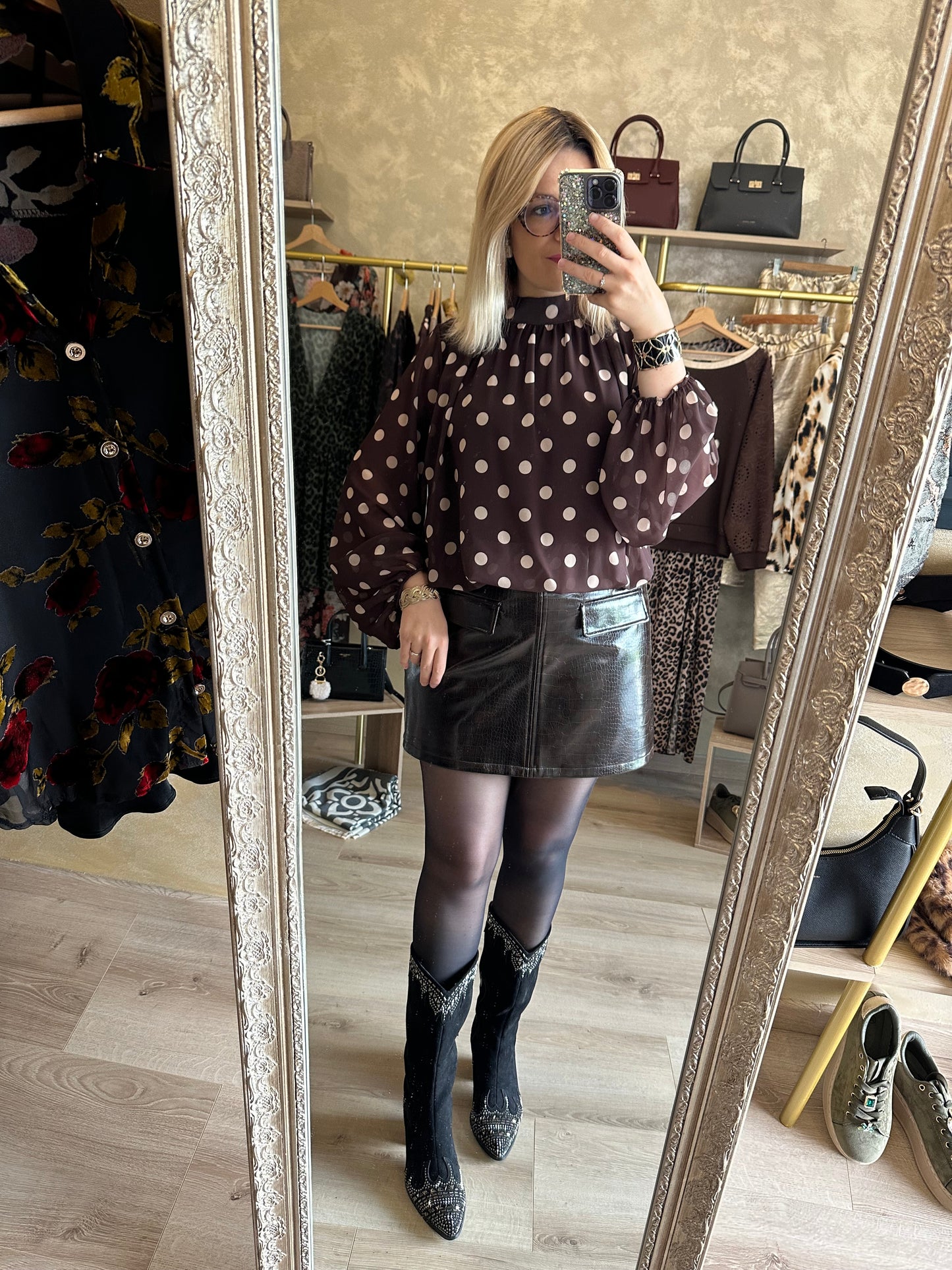 Blouse POIS chocolat