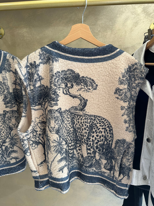 Veste sans manches TUILERIES Toile de Jouy bleu