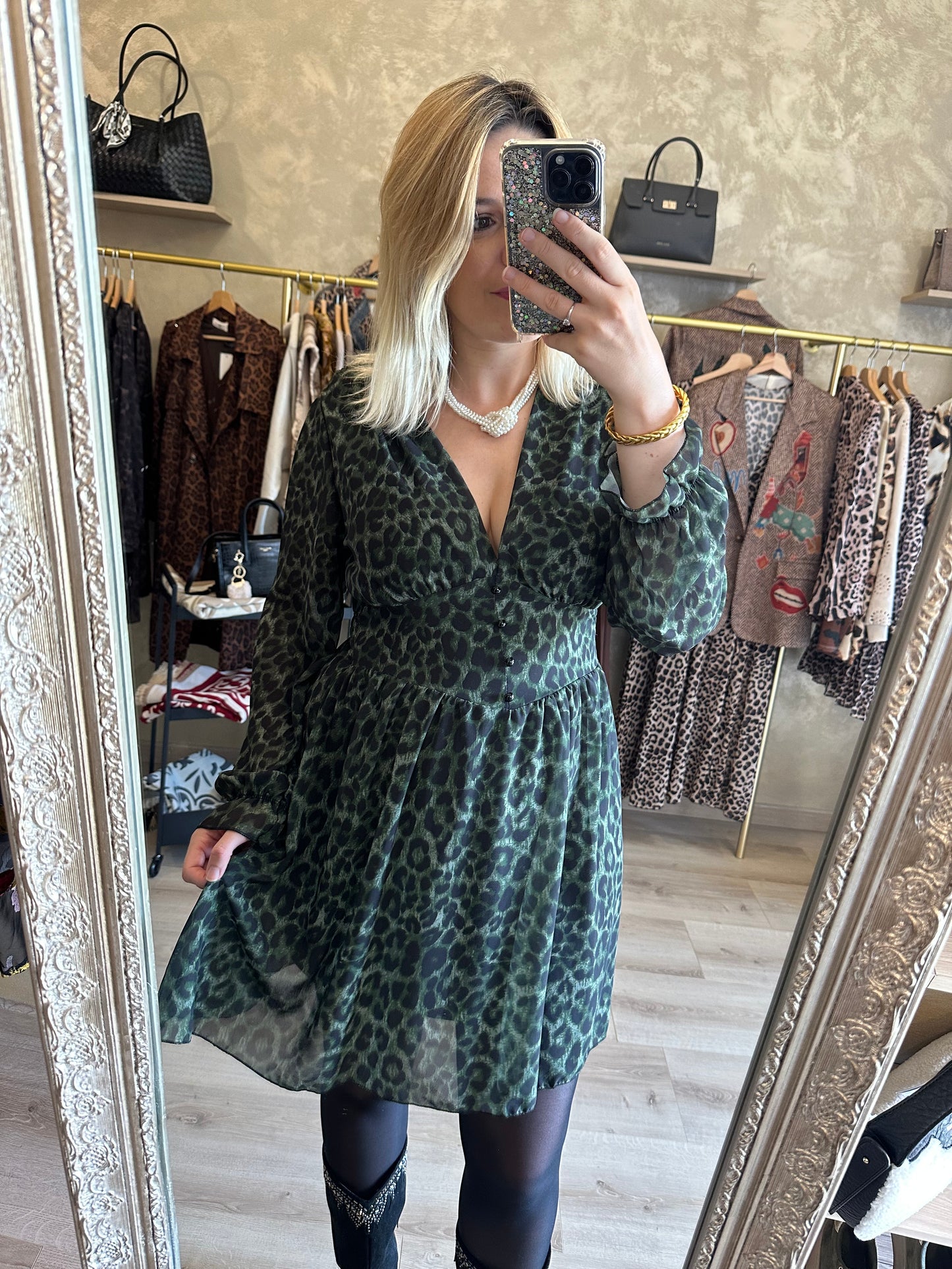 Robe PÉTRA léopard kaki