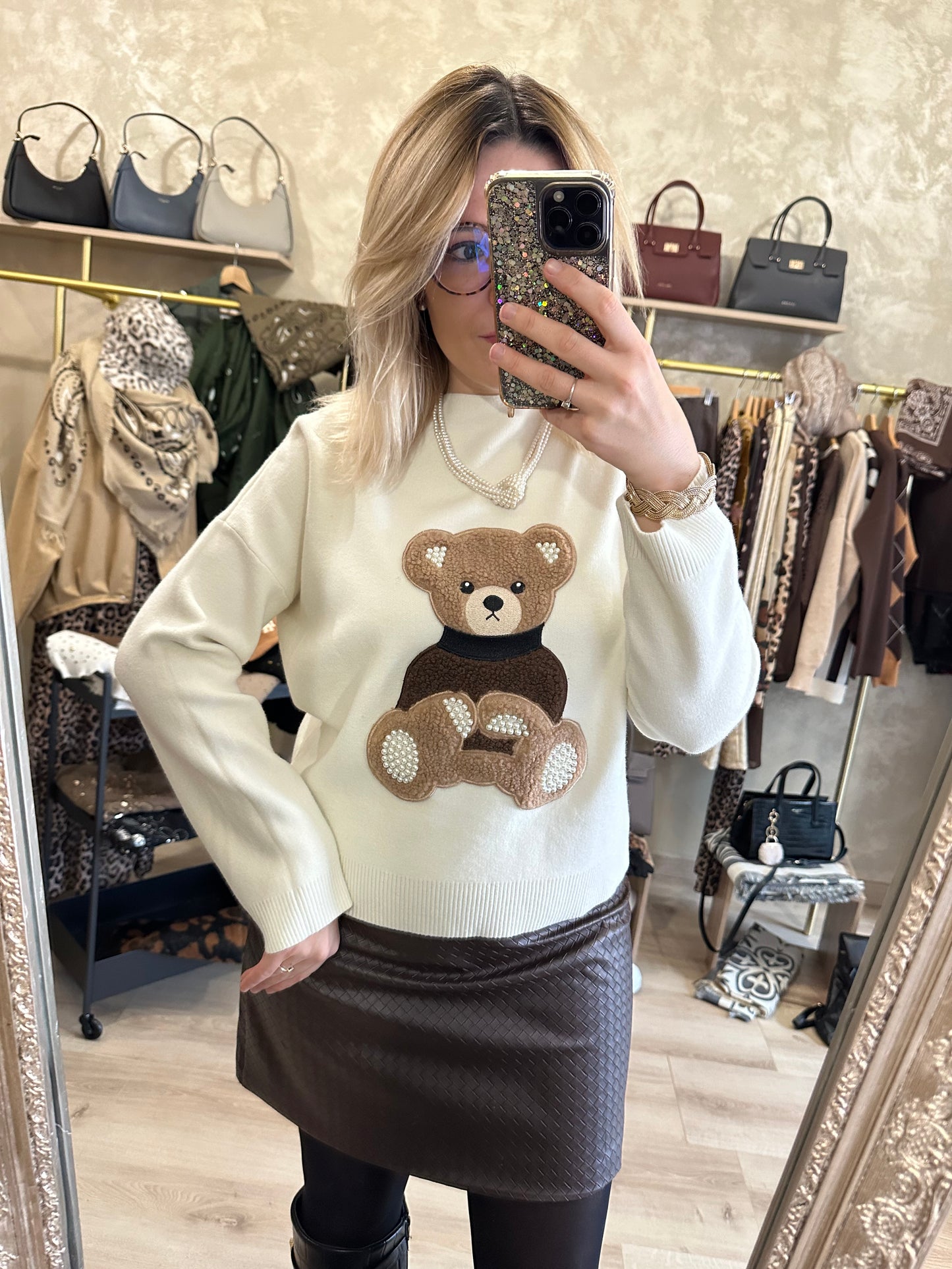 Pull TEDDY crème