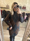 Robe Pull JACQUARD gris - chocolat