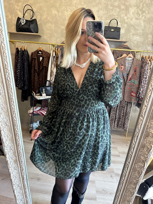 Robe PÉTRA léopard kaki