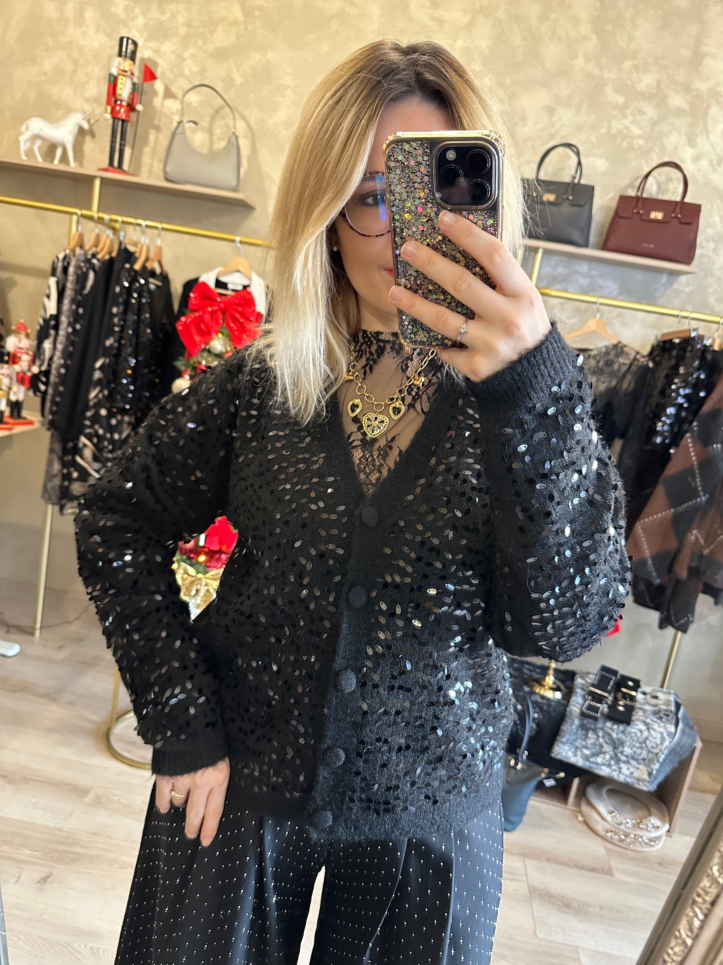 Gilet SEQUINS noir