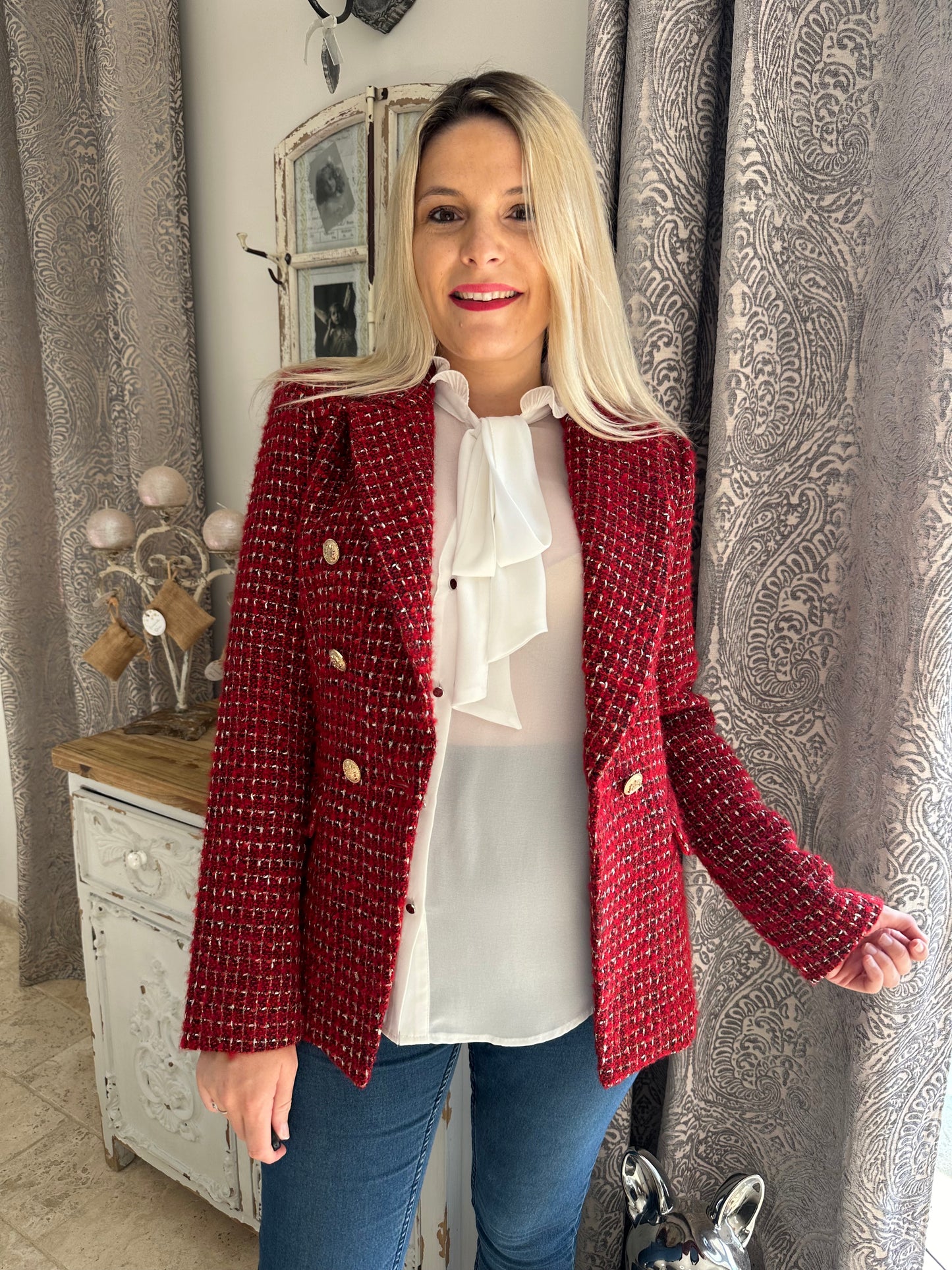 Blazer PARIS tweed rouge