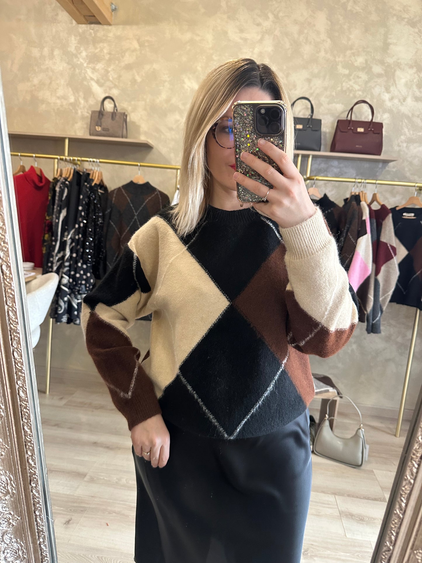 Pull BURLINGTON jacquard chocolat