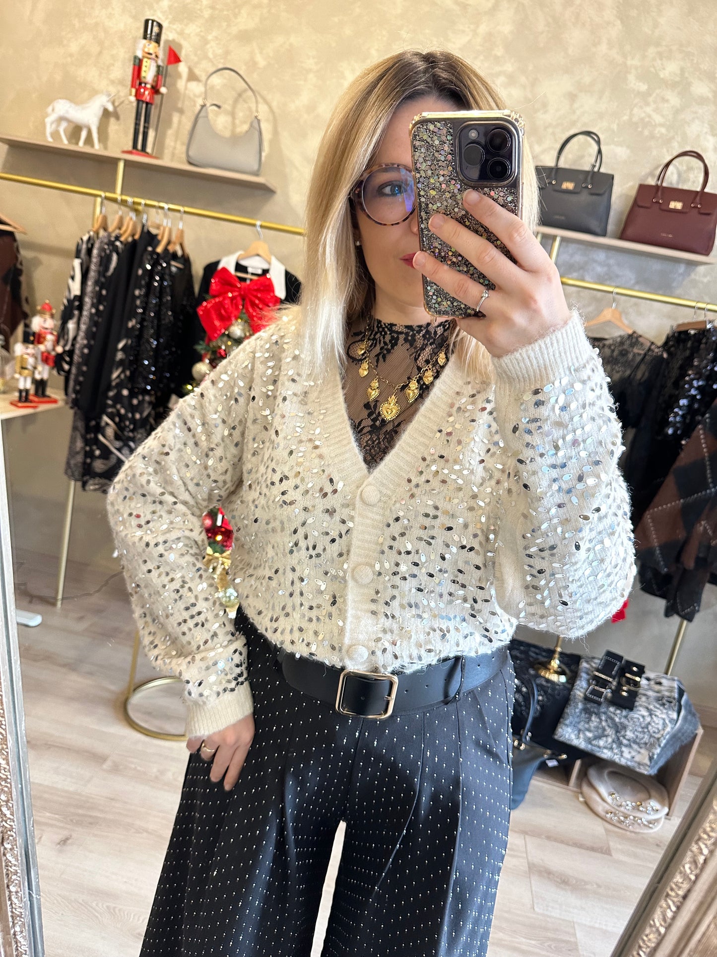 Gilet SEQUINS blanc