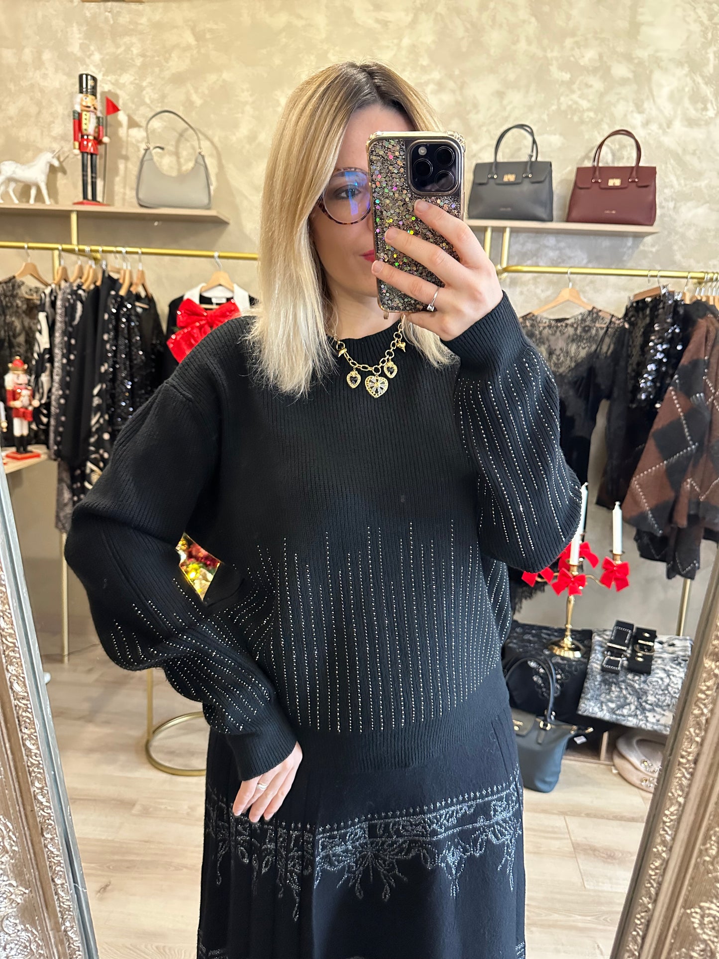 Pull STRASS noir