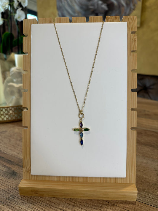 Collier CROIX multicolore