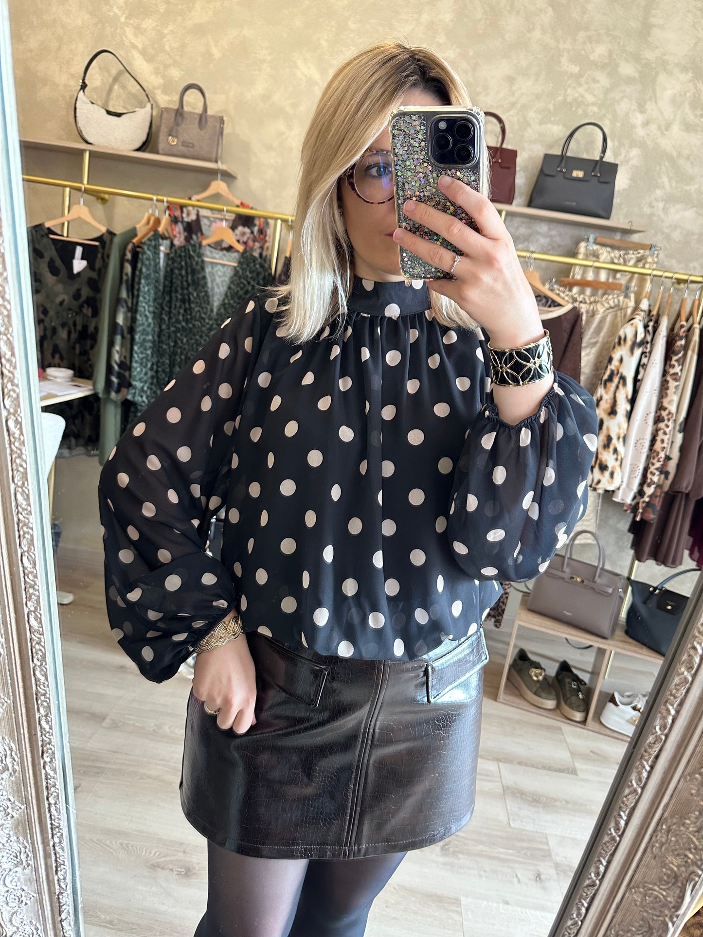 Blouse POIS noire