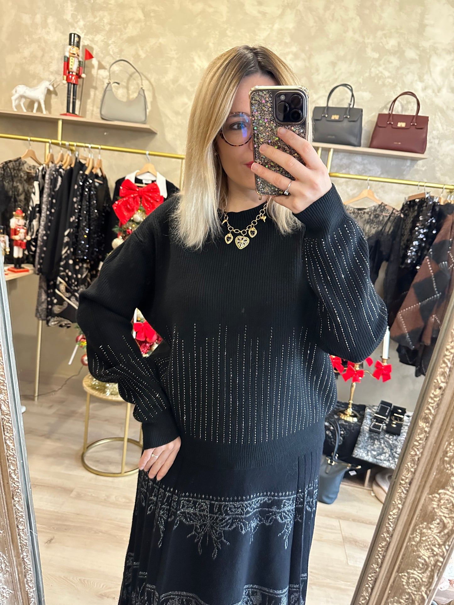 Pull STRASS noir