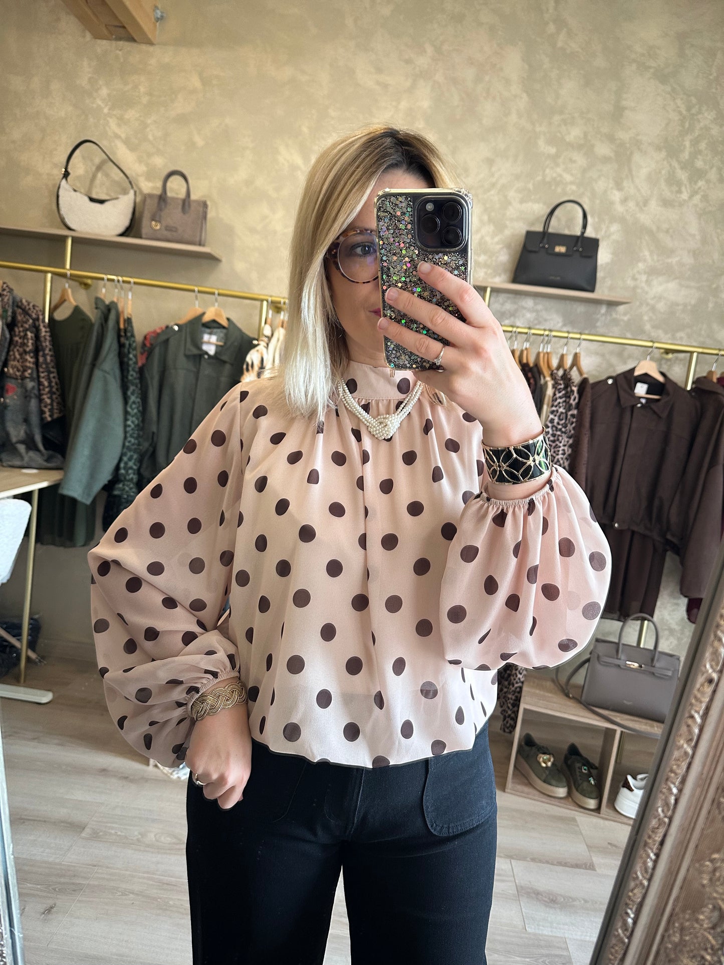 Blouse POIS crème
