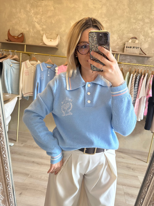 Pull POLO TENNIS GIRL bleu