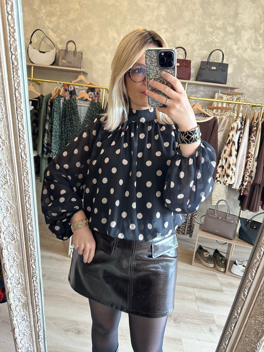 Blouse POIS noire