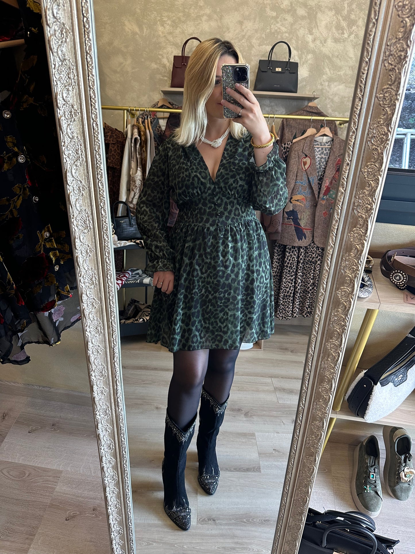 Robe PÉTRA léopard kaki