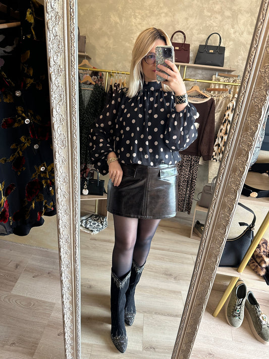Blouse POIS noire