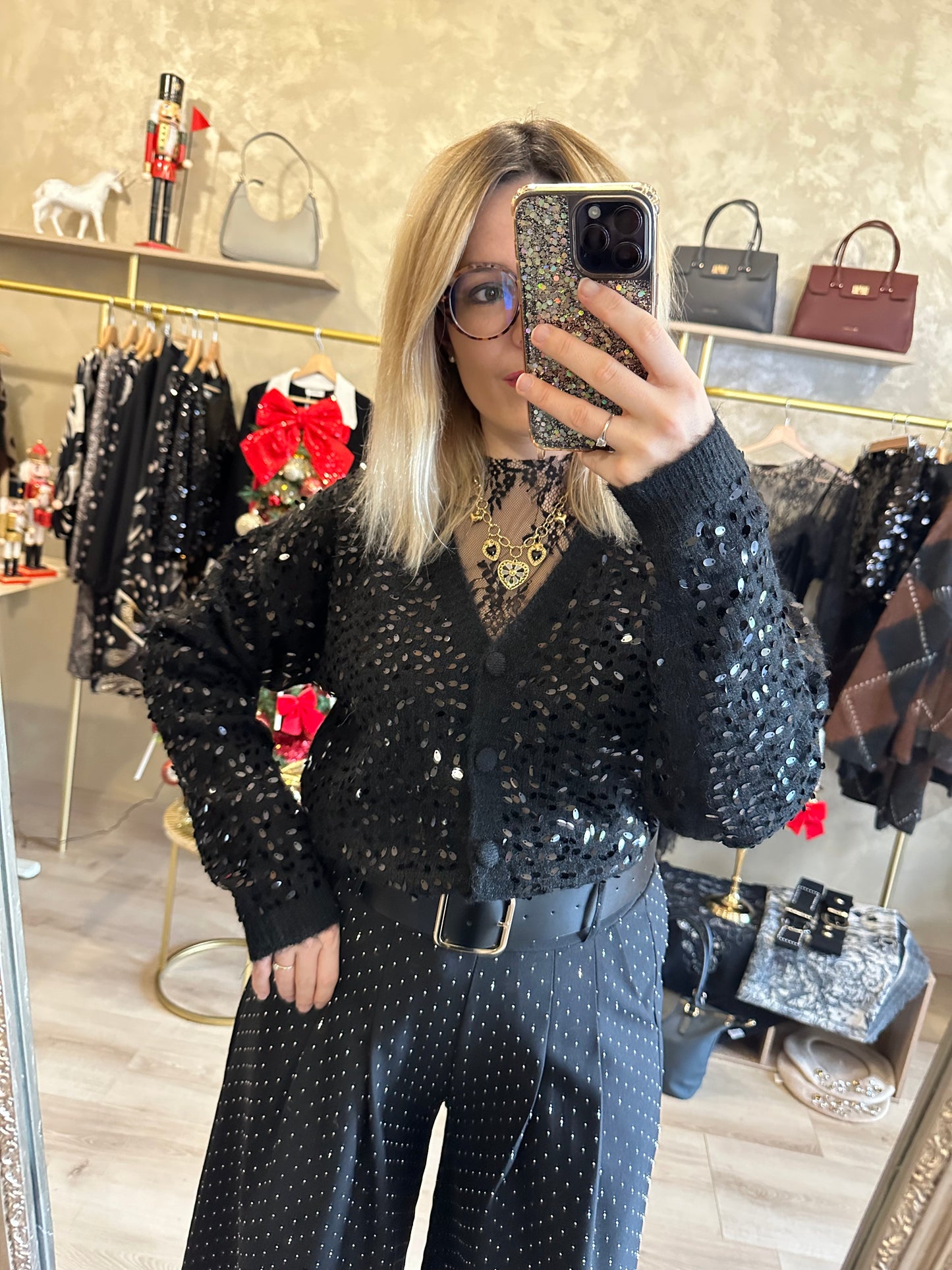 Gilet SEQUINS noir