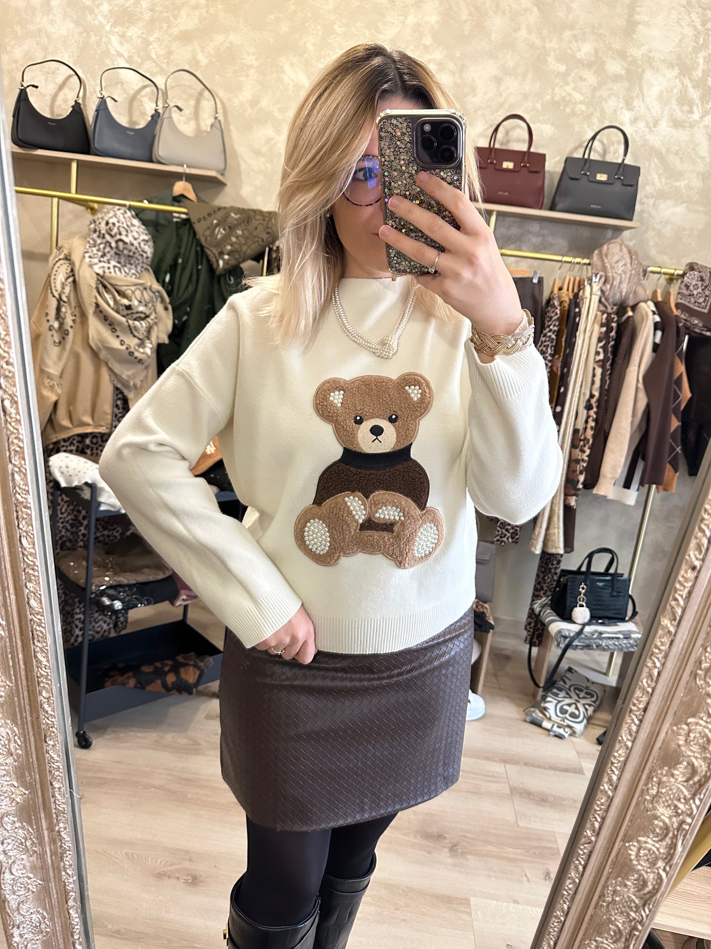 Pull TEDDY crème