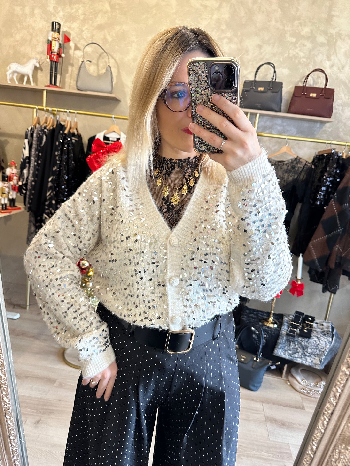 Gilet SEQUINS blanc