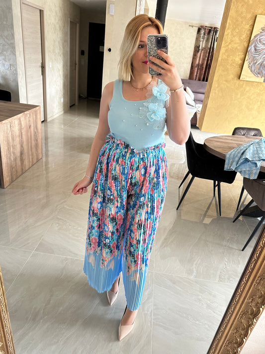 Pantalon MAGNOLIA bleu ciel