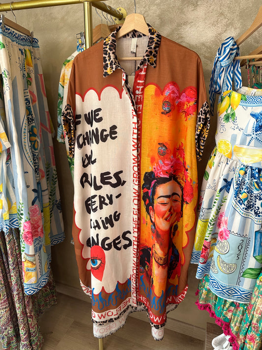 Robe chemise FRIDA 🐆 (en lin)