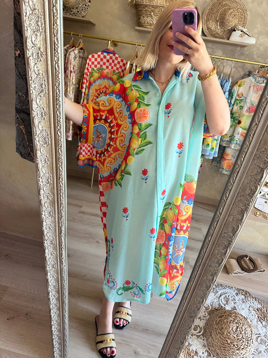 Robe chemise SANTORIN 🍊🍋 (en lin)