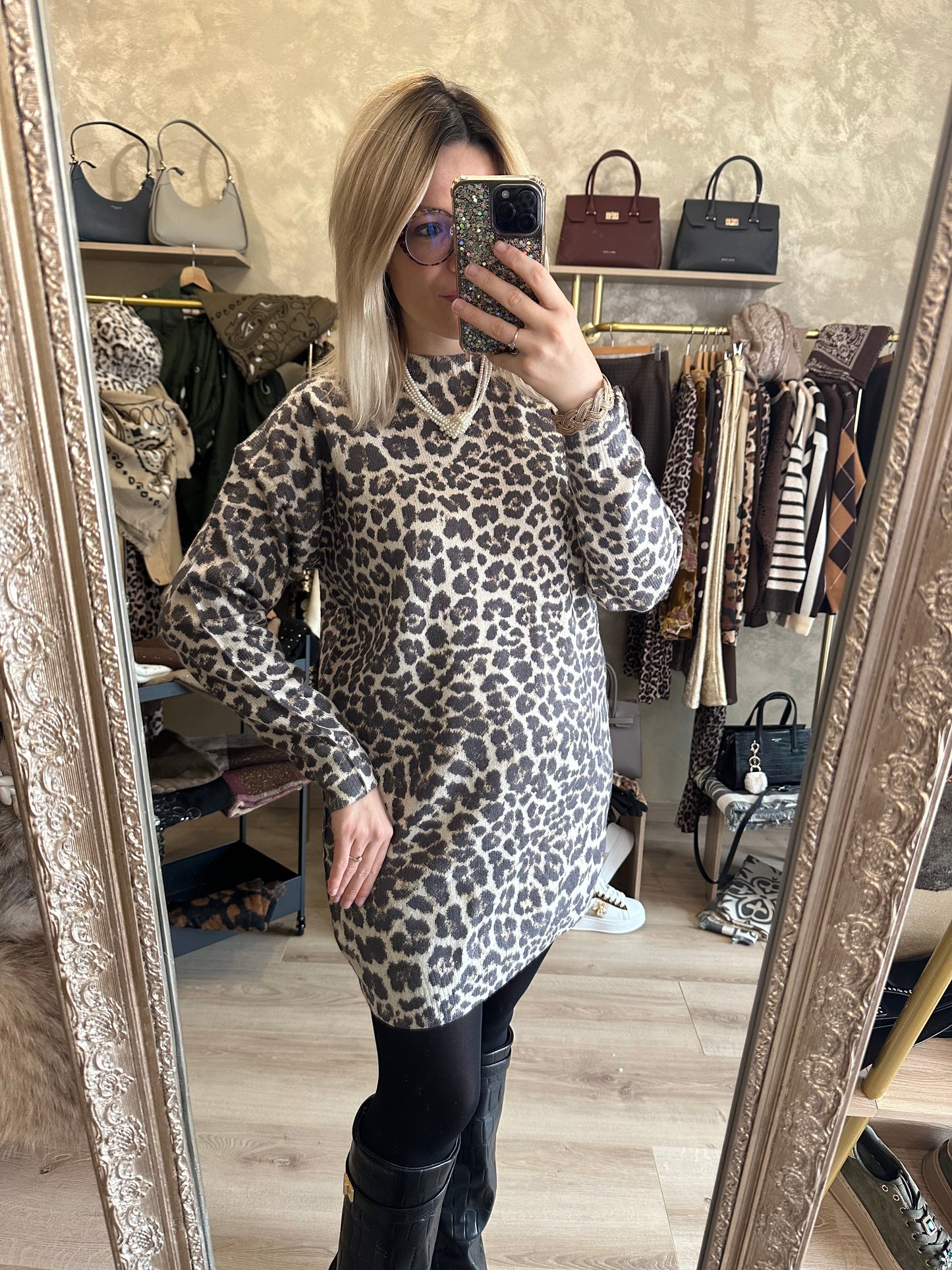 Robe pull LÉOPARD