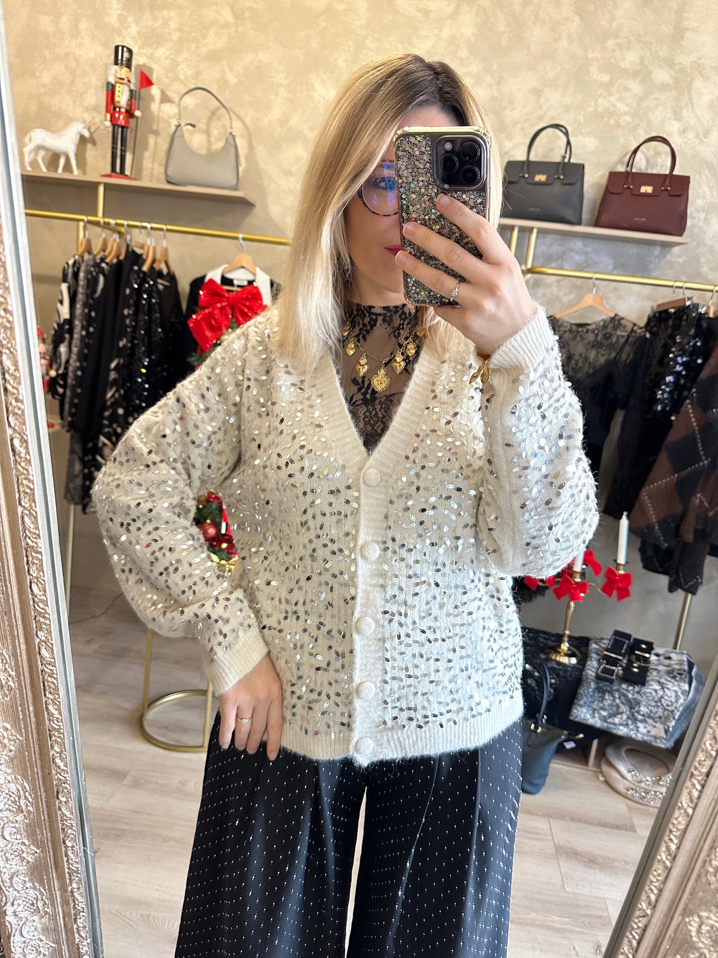 Gilet SEQUINS blanc